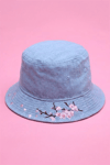 Mavi Sakura Nakış Bucket Şapka