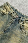 Mavi Sarı Eksitme Düz Y2K unisex Baggy Şort