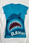 Mavi Shark AAHH! Y2K Kısa Kollu Crop