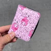 Pembe Anime Fantasy Magic Melody Faces Kolaj Kısa Cüzdan