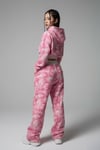 Pembe Kamuflaj Juicy Grunge Lastikli Crop Hırka Alt-Üst Takım