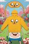 Sarı Adventure Time Jack Y2K Unisex Hırka
