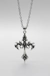 Silver Gotik Tribal Haç Kolye