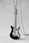 Silver Siyah Beyaz Elektro Gitar Kolye