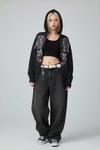 Siyah Affliction Wing Tribal Harajuku  Y2K Kapüşonlu Unisex Hırka