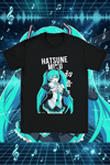 Siyah Anime Hatsune Miku Love Unisex T-Shirt