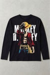 Siyah Anime One Piece Monkey D. Luffy Y2K Unisex Sweatshirt