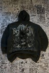 Siyah Batman Sırt Baskılı Cartoon Unisex Hırka