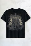 Siyah Gotik Double Skull Harajuku Y2K Unisex T-Shirt