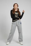 Siyah Gotik Harajuku Go Ahead Make My Day Y2K Uzun Kollu Crop Crop
