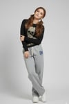 Siyah Gotik Harajuku Go Ahead Make My Day Y2K Uzun Kollu Crop Crop