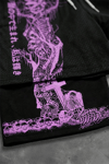Siyah Gotik Pink Skeleton Cepli Şort