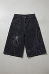 Siyah Gotik Spider Wodak Y2K Unisex Baggy Şort