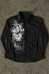 Siyah Grunge Tipografik Gotik Y2K Unisex Uzun Kollu Gömlek