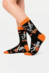 Siyah Halloween Skeleton Unisex Çorap