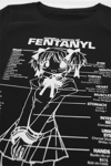 Siyah Harmful Effect Gotik Y2K Kısa Kollu Crop