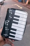 Siyah Melody Piano Unisex Cüzdan