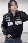 Siyah Motor Racer Retro Y2K Unisex Ceket