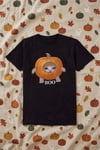 Siyah Pumpkin Cat BOO Halloween Unisex T-Shirt