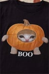 Siyah Pumpkin Cat BOO Halloween Unisex T-Shirt
