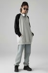 Siyah Raglan Kollu Düz Gri Melanj Oversize Unisex Uzun Kollu