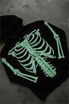 Siyah Skeleton Body Fosforlu Gotik Halloween Unisex Hırka