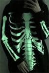 Siyah Skeleton Body Fosforlu Gotik Halloween Unisex Sweatshirt