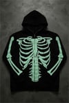 Siyah Skeleton Body Fosforlu Gotik Halloween Unisex Hırka