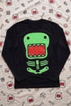 Siyah Skeleton Fosforlu Domo Kun Halloween Unisex Sweatshirt