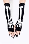 Siyah Skeleton Hand Gotik Kesik Parmak Kolluk