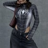 Siyah Spider Çıtçıtlı Uzun Kollu Body
