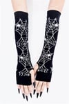 Siyah Spider Web Gotik Kesik Parmak Kolluk
