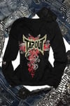 Siyah Tapout Gotik Y2K Uzun Kollu Crop