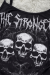 Siyah The Stronger Gotik Y2K Askılı Crop