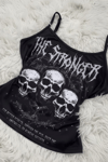 Siyah The Stronger Gotik Y2K Askılı Crop