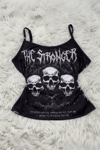 Siyah The Stronger Gotik Y2K Askılı Crop