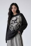 Siyah Tribal Skulls Gotik Y2K Unisex Sweatshirt