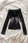 Siyah Wings Gotik Y2K Crop Hırka