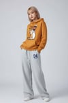 Turuncu Cat Drink Dun Dun Y2K Kapüşonlu Unisex Sweatshirt