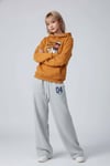 Turuncu Cat Drink Dun Dun Y2K Kapüşonlu Unisex Sweatshirt