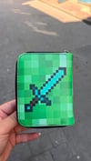 Yeşil Minecraft Creeper Elmas Kılıç Unisex Cüzdan