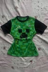 Yeşil Raglan Minecraft Creeper Unisex T-shirt
