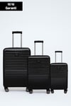3'lü Valiz Seti Polikarbon Valiz 4x2 Teker Siyah 1811