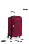 Kabin Boy 4 Teker Kumaş Valiz Bordo 1081