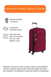 Kabin Boy 4 Teker Kumaş Valiz Bordo 1081