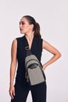 Silver Polo Bodybag Kadın Çanta Labirent Desenli Siyah-Beyaz 959