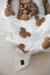 Teddy-Dört Kat Müslin Ekru Souris Battaniye