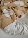 Teddy-Dört Kat Müslin Kahve Souris Battaniye