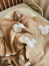 Teddy-Dört Kat Müslin Kahve Souris Battaniye