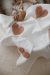 Teddy-Dört Kat Müslin Pudra Kalp Battaniye